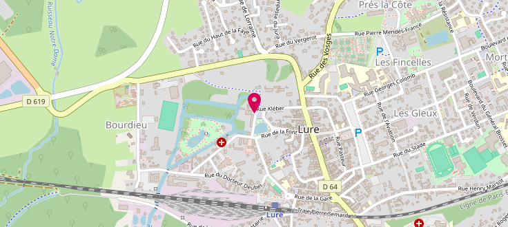 Plan de France services de la sous - pr&eacute;fecture de Lure, 18 Square du General de Gaulle, 70200 Lure