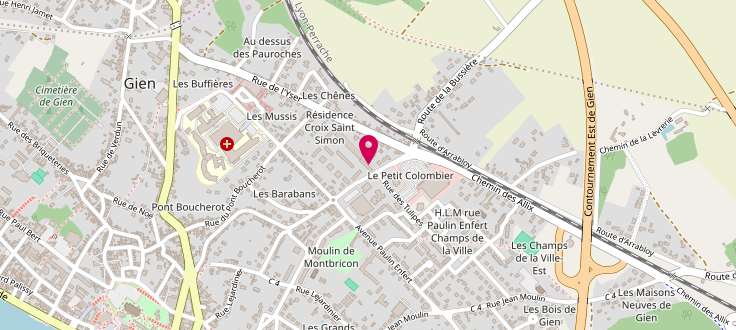 Plan de Centre de protection maternelle et infantile (PMI) - Gien - Saint-Simon, Résidence Croix Saint-Simon<br />
17 Rue Croix Saint-Simon, 45500 Gien