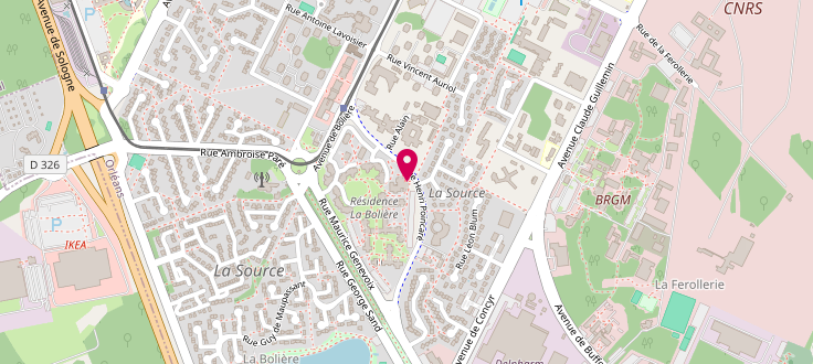 Plan de Centre de protection maternelle et infantile (PMI) - Orl&eacute;ans - la Boli&egrave;re, La Boli&egrave;re<br />
8 Rue Henri Poincar&eacute;, 45000 Orl&eacute;ans