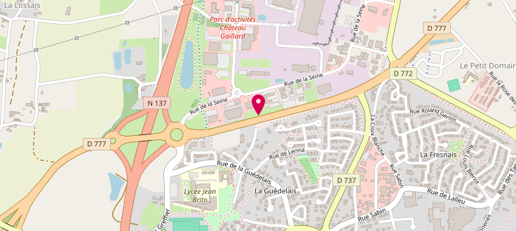 Plan de Centre de protection maternelle et infantile (PMI) - Bain-de-Bretagne, Centre Départemental d'Action Sociale du Semnon<br />
parc d'Activités Château-Gaillard<br />
14 Rue de la Seine, 35470 Bain-de-Bretagne