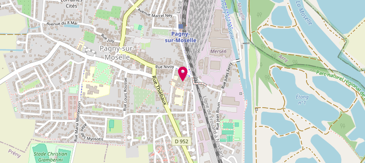 Plan de Point d’accueil PMI de Pagny-sur-Moselle, Résidence du Dr Jean-Claude<br />
28 Rue de Nivoy, 54530 Pagny-sur-Moselle