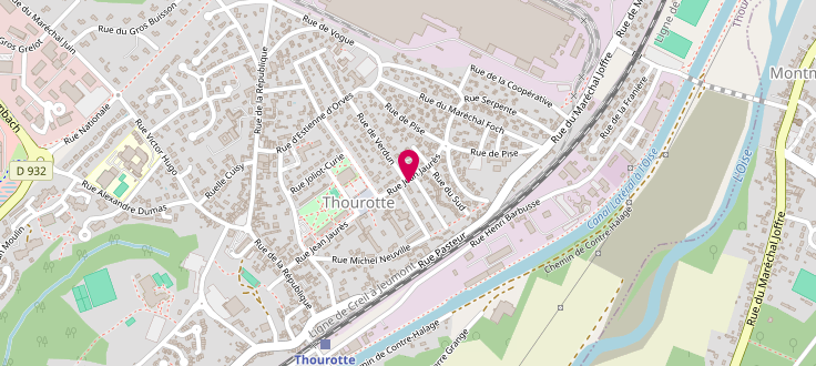 Plan de Centre de PMI de Thourotte, Pmi Thourotte<br />
22 Rue Jean-Jaurès, 60150 Thourotte