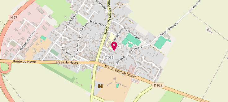 Plan de Centre Médico-Social de Tôtes, 13 Rue du Chant-Des-Oiseaux, 76890 Tôtes