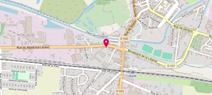 Plan de Centre médico-social d'Ham, 21 bis rue Mareschal Leclerc, 80400 Eppeville